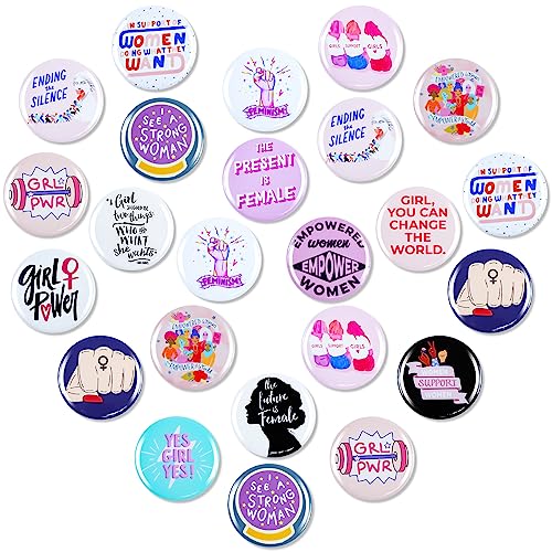 24 Pcs Feminist Pin,Feminist Power Brooch Women's Rights Badge Pins Novelty Female Buttons Pins Decor For Clothes Backpacks Hats (C4) #TOP6