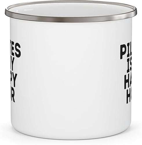 Miniatura 2 de Humorous Workout Yoga Enthusiast Fitness Aerobic Sport Enamel Camping Mug 12oz