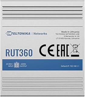 Teltonika RUT360100100 Industrial 4G LTE Cat6 Cellular Router, 4G LTE Wi-Fi Router with DI/DO, Advanced VPN, Certified by Verizon/AT&T/T-Mobile