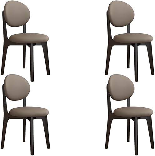 Miniatura 91 de YVYKFZD Juego de sillas de comedor, sillas de cocina de madera maciza, silla de comedor de granja con respaldo curvo, silla tapizada de cuero para