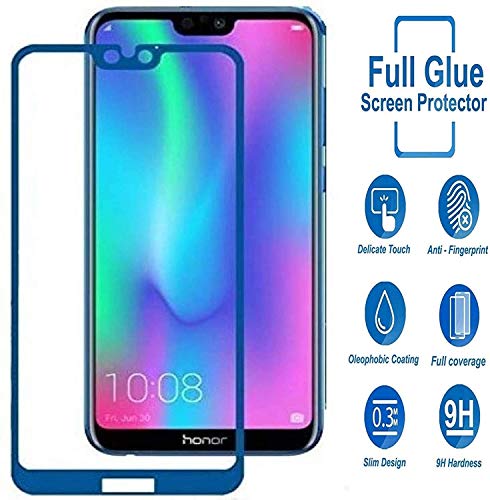 Image of Screen Protector for Huawei Honor 9N (Blue) Tempered Glass Edge-to-Edge 6D Screen Guard With Installation Kit