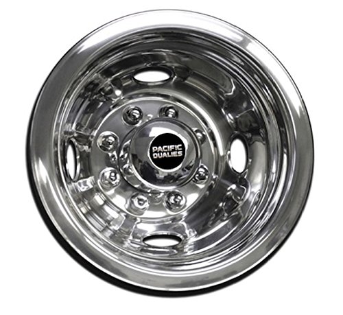 Pacific Dualies 49-1608 Polished 16 Inch 8 Lug Stainless Steel Wheel Simulator Kit for 1974-2000 Chevy GMC 3500; 1974-1998 Ford F350; 2008-2021 E350/E450 Van; 1974-1999 Dodge Ram 3500 - Thumbnail 3