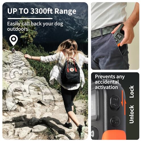 PaiPaitek No Shock Dog Training Collar with Remote 3300ft Range, Strong Vibrating Dog Collar Beep and Vibrate Only, Waterproof & Rechargeable Vibration Collar for Small Medium Large Dogs - No Prongs by PaiPaitek - Image 4