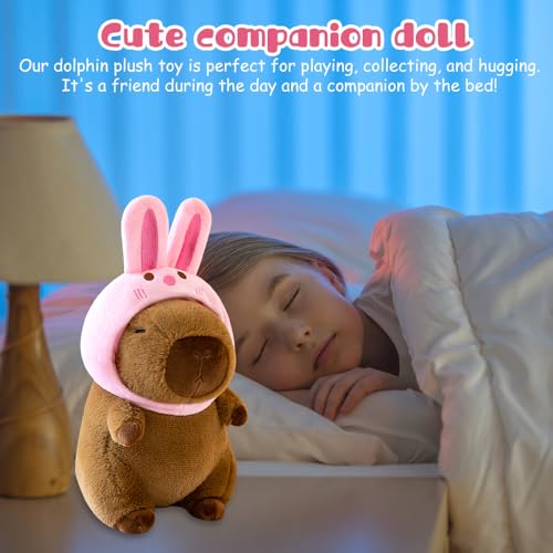 FENYW Capybara Kuscheltier, 11 PCS Capybara Plüschtier, Capybara Plushie mit Kleidung und Accessoires Heimdekoration für Kinder Jungen Mädchen Geeignet