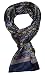 Ellettee, 63" x 11" Man's 100 Pure Silk Scarf wrap Accessory Gift (Paisley BlueGold)