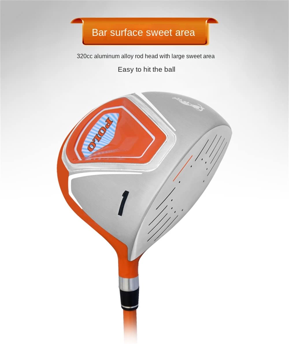 Perfecciona tu juego de golf con nuestro putter de mazo para niños, palo de golf de madera número 1 para principiantes, niños y niñas (naranja para 9-12 años)
