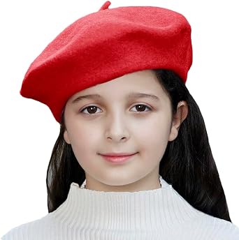 Kids Wool French Beret Hat, Classic Fashion Warm Solid Color Artist Beret Hat for Toddler Baby Girl