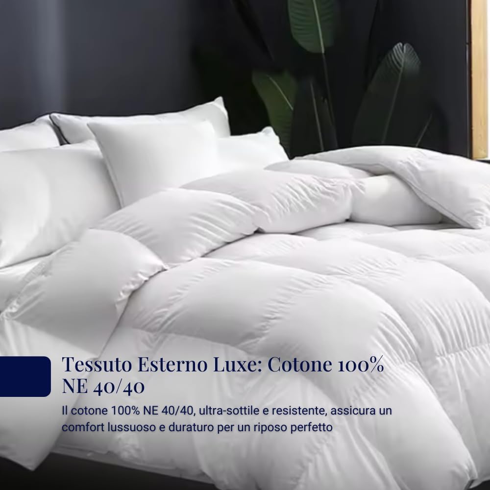 Piumino Letto, Art Incanto, 2 Punti Calore, 250x215 Matrimoniale, Piumino Leggero, 160gr/mq