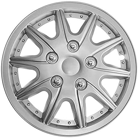 TopTech Revolution 15 Inch Wheel Trim Set Silver Set of 4 Hub Caps Covers Cover