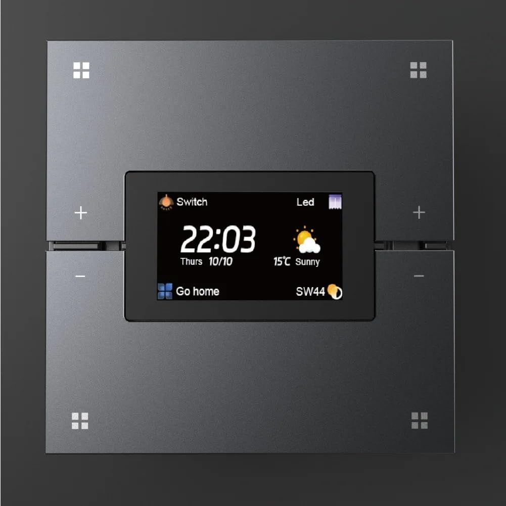 Tuya Home - Interruptor de Pared con Botón Pulsador y Sensor de Cuerpo Humano con Radar de 3,5 Pulgadas, Interruptor Inteligente Zigbee, Botón Pulsador Inteligente