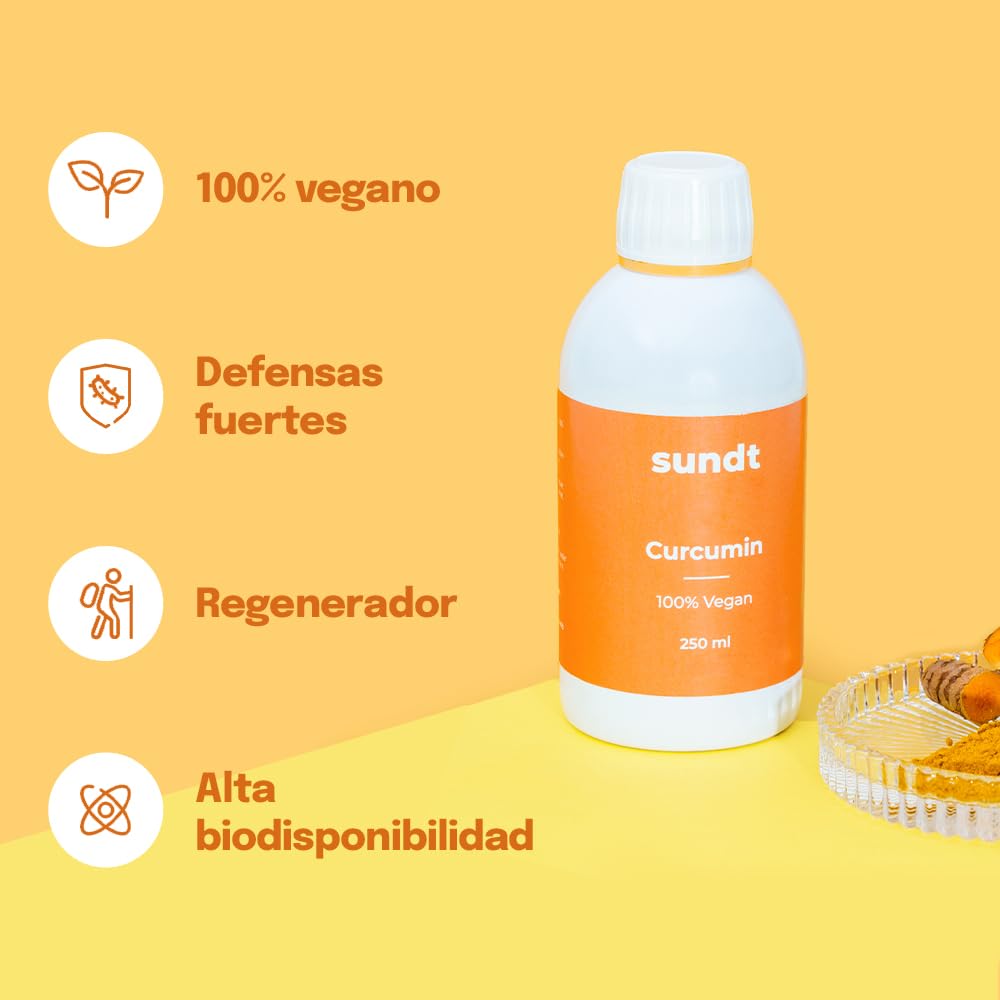 Kurkumin Liposomal Liquid 250 ml flüssig | Tagesdosis 100 mg Curcumin | hohe Bioverfügbarkeit | Kurkuma | hochdosiert | Vegan & GMO-frei | Sundt Supplements
