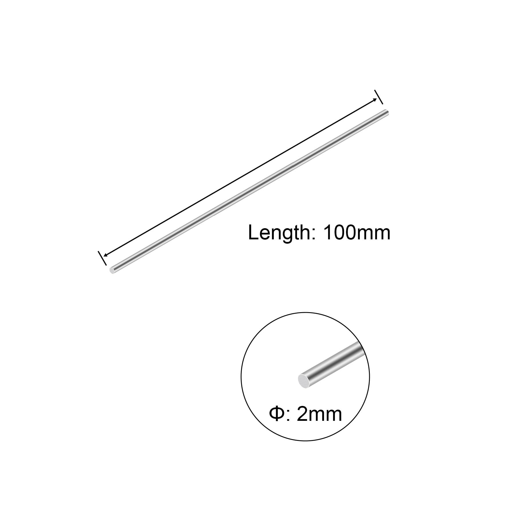 Barre in Acciaio Inox 304 2 mm x 100 mm 5 Pezzi per Modellini RC Fai da Te