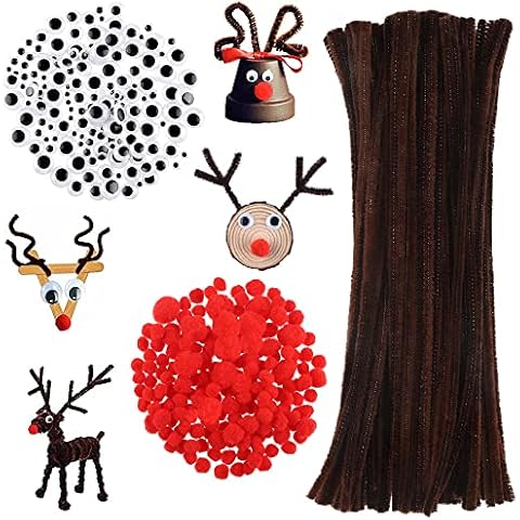 Xlong 450 Stück Pfeifenreiniger Brauntöne,Pfeifenputzer set,Chenilledraht,Pompons Pfeifenputzer,Pfeifenreiniger zum Basteln,Pfeifenreiniger Braun,Pfeifenreiniger Wiederverwendbar Cover