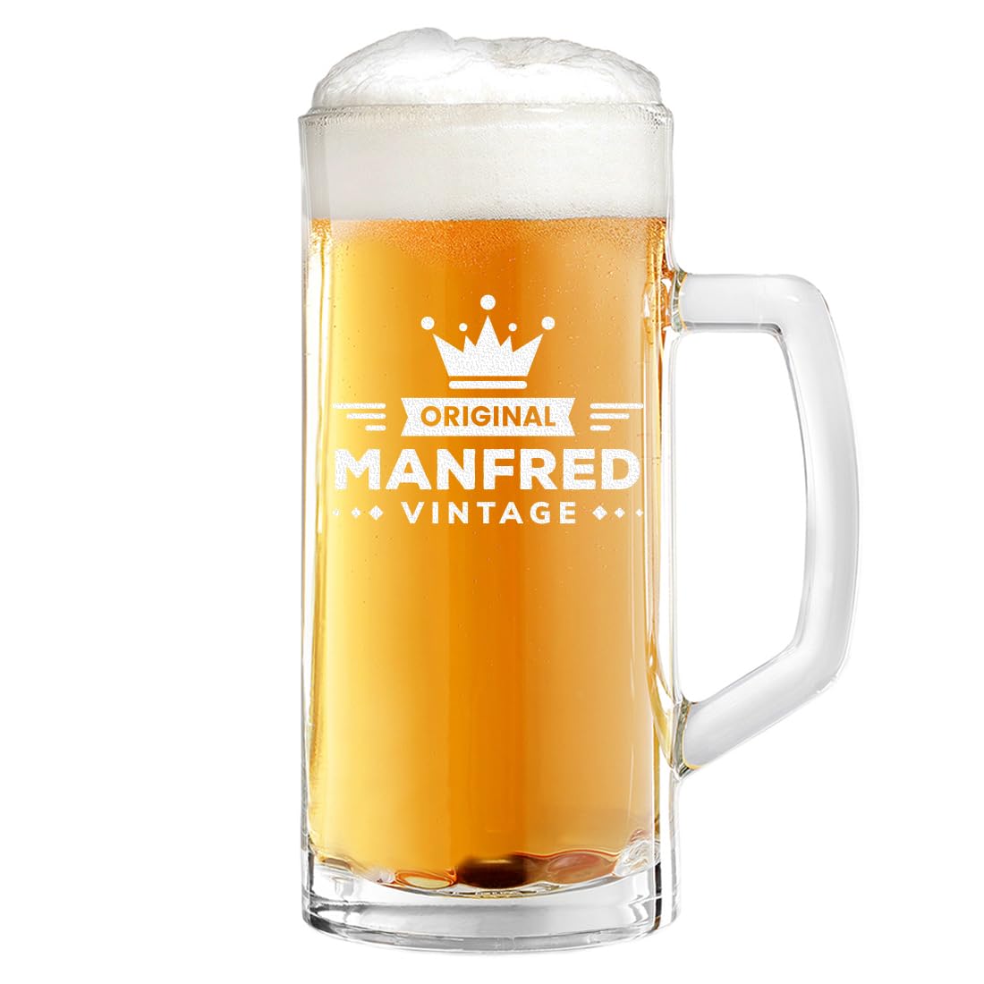 Chope à Bière Personnalisable 300 Ml - Verre Gravé, Cadeau Pour Homme, Fête Des Pères, Anniversaire