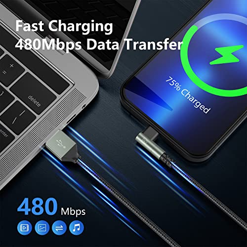 90 Degree Iphone Charger 6Ft, [Apple Mfi Certified] 3Pack Fast Charging Cables Cord,6Feet Right Angle Nylon Braided Usb Lightning Cable For Iphone 14/13/12/11/Pro/Max/Mini/X/Plus/8/7/6/5S/Se/Plus/Ipad #TOP4