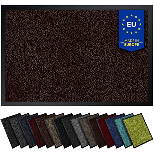Gentle North Hochwertige Fußmatte braun 90x150 groß für Innen & Außen - Schmutzfangmatte rutschfest, waschbar & wetterfest - Fussmatte für Eingangsbereich & Aussenbereich - Läufer Flur dünn Gentle North Hochwertige Fußmatte braun 90x150 groß für Innen & Außen - Schmutzfangmatte rutschfest, waschbar & wetterfest - Fussmatte für Eingangsbereich & Aussenbereich - Läufer Flur dünn