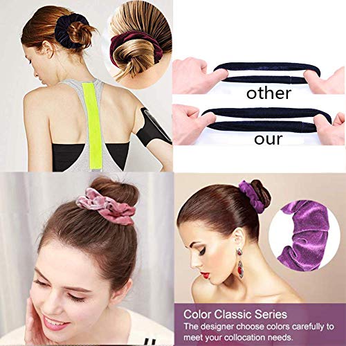 Sinwind 20pcs Scrunchies Terciopelo elástico pelo bandas Lazos para el cabello Terciopelo Elásticos para el cabello Scrunchies Scrunchie para niña o para mujer Accesorios para el cabello