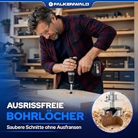 FALKENWALD® Forstnerbohrer Set 12-teilig (Ø 10-40 mm) mit Werkzeugkoffer & Adapter + Erweiterung - Hochpräzise Holzbohrer Topfbohrer - Premium Forstner Bohrersatz für Hart- & Weichholz – Ansicht 5