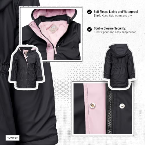 Image of Hunter Clothes Girls - Plush Lined Waterproof Rain Jacket with Hood | Lightweight Windbreaker Coat for Girls Sizes (2T-12)