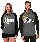 Matching Couple Hoodies His & Her Sweatshirt King and Queen Couples Hoodie -Heather...