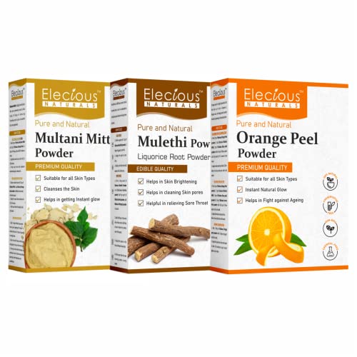 Elecious Mulethi Powder, Multani Powder and Orange Peel Powder Co...