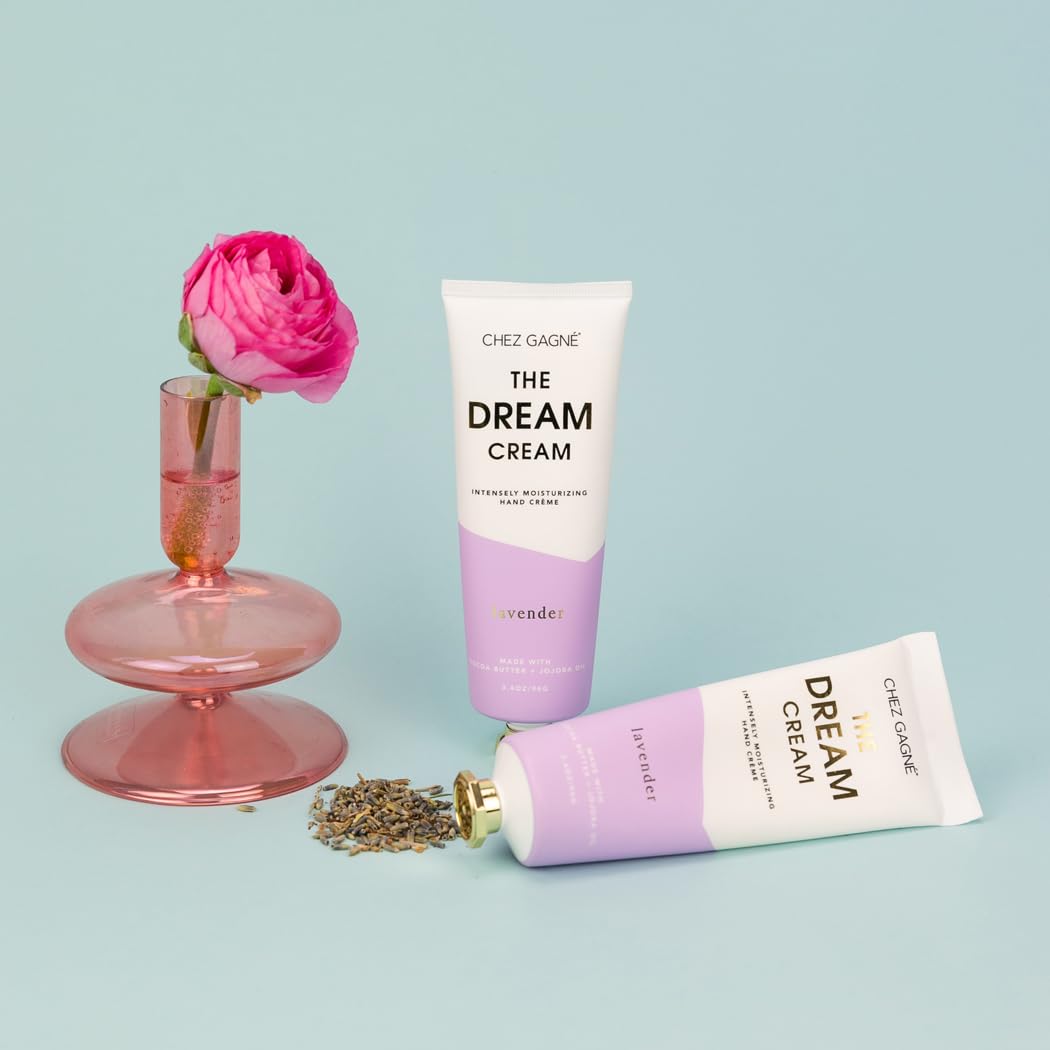 Vegan Hand Cream for Dry Hands - The Dream Cream - Lavender 3.4oz Non-Greasy Moisturizing Lotion - Made in California - Paraben, Sulfate & Phthalate Free - Self Care Gift - Mother's Day - Gift for Mom