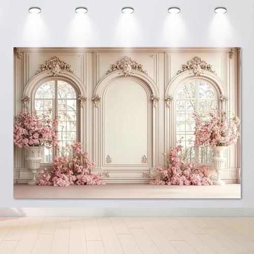 Jarrón de Rosas con Fondo Rosa, Pancarta para Fiesta de Verano, la Mejor decoración para el hogar, Barbacoa al Aire Libre, Fiesta en la Piscina, Evento de Verano. 210X150cm