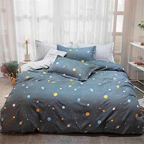 Odot Juego de Ropa de Cama de 3 Piezas, Galaxia Microfibra Cómodo Juego de Fundas de Edredón con 1 Funda Nórdica y 2 Funda de Almohada para Familiar y Niños (Cama 150/160-220x240cm,meteorito)