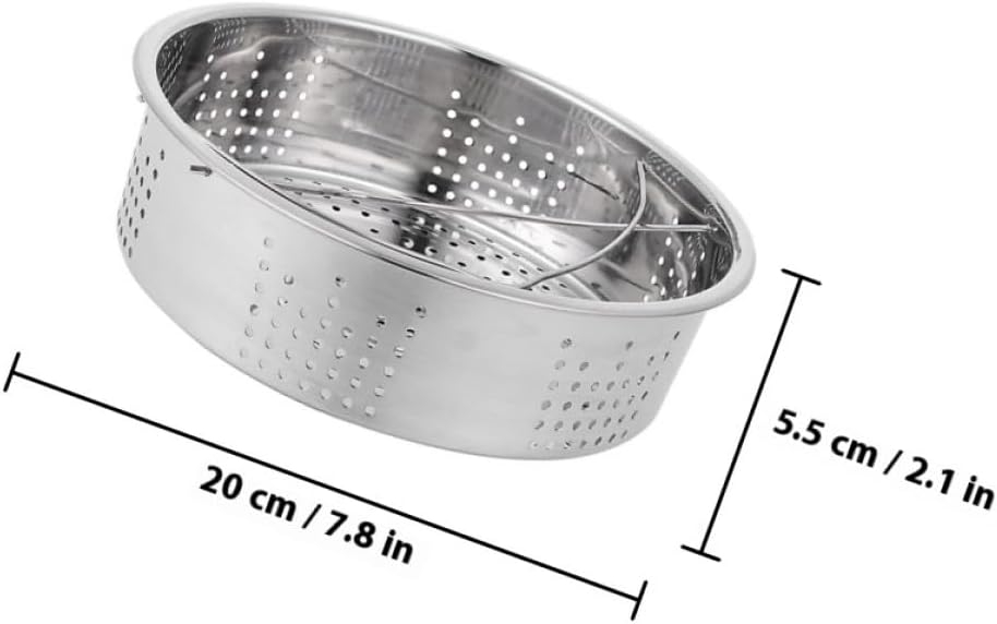 Alipis Stainless Steel Steamer Rack 20cm with Dual Handles, 304 Food-grade round Reusable Cooking Steamer for Rice Cooker and Home Kitchen image 2