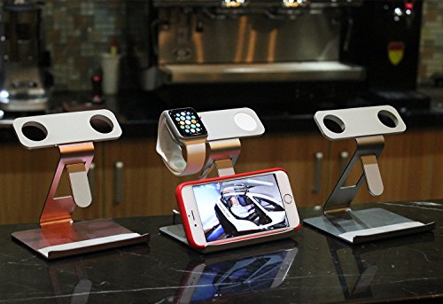 Atophk Dual Head Mode Watch Charging Stand Docking Station Holder Compatible For Apple Iwatch Series 5 4 3 2 1 (44 42 40 38Mm) Iphone Xs Max Xr X 8 8Plus 7 7Plus Ipad 003-Silver #TOP7