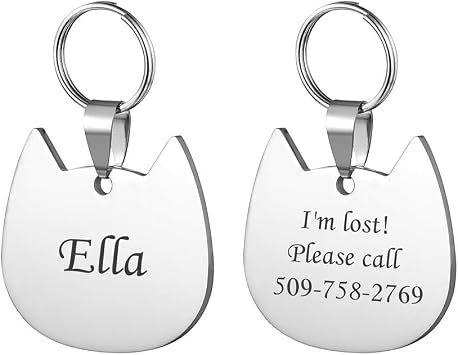 Custom Engraved Pet ID Tags. Stainless Steel. Personalized Dog & Cat Pet Identification. Durable & Long Lasting Pet ID.