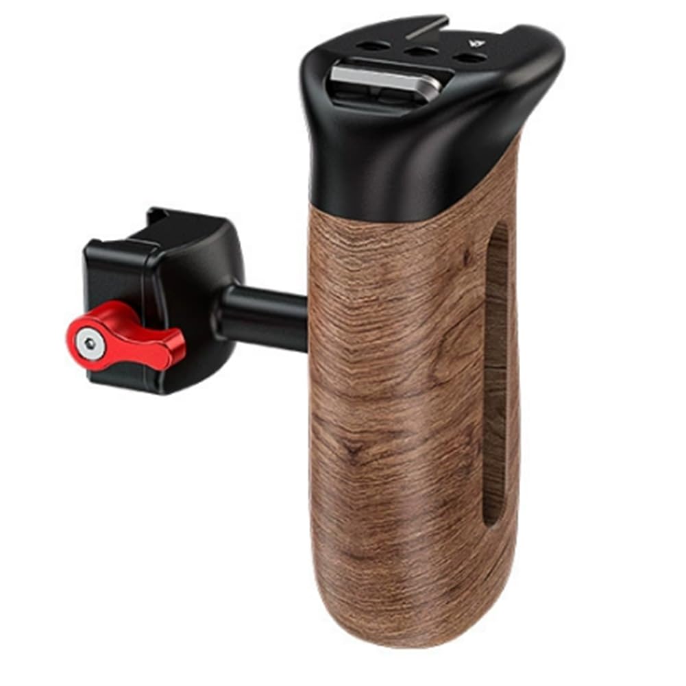 Empuñadura lateral de madera para evitar vibraciones y caídas de cámaras DSLR 8