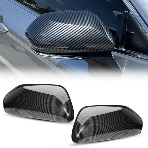 ACLONG Mirror Cover Caps Compatible with Toyota Camry 2018 2019 2020 2021 2022 2023 2024 2025 Carbon Fiber Side Mirror Cap Replacement Trim-Driver & Passenger Side-2 PCS