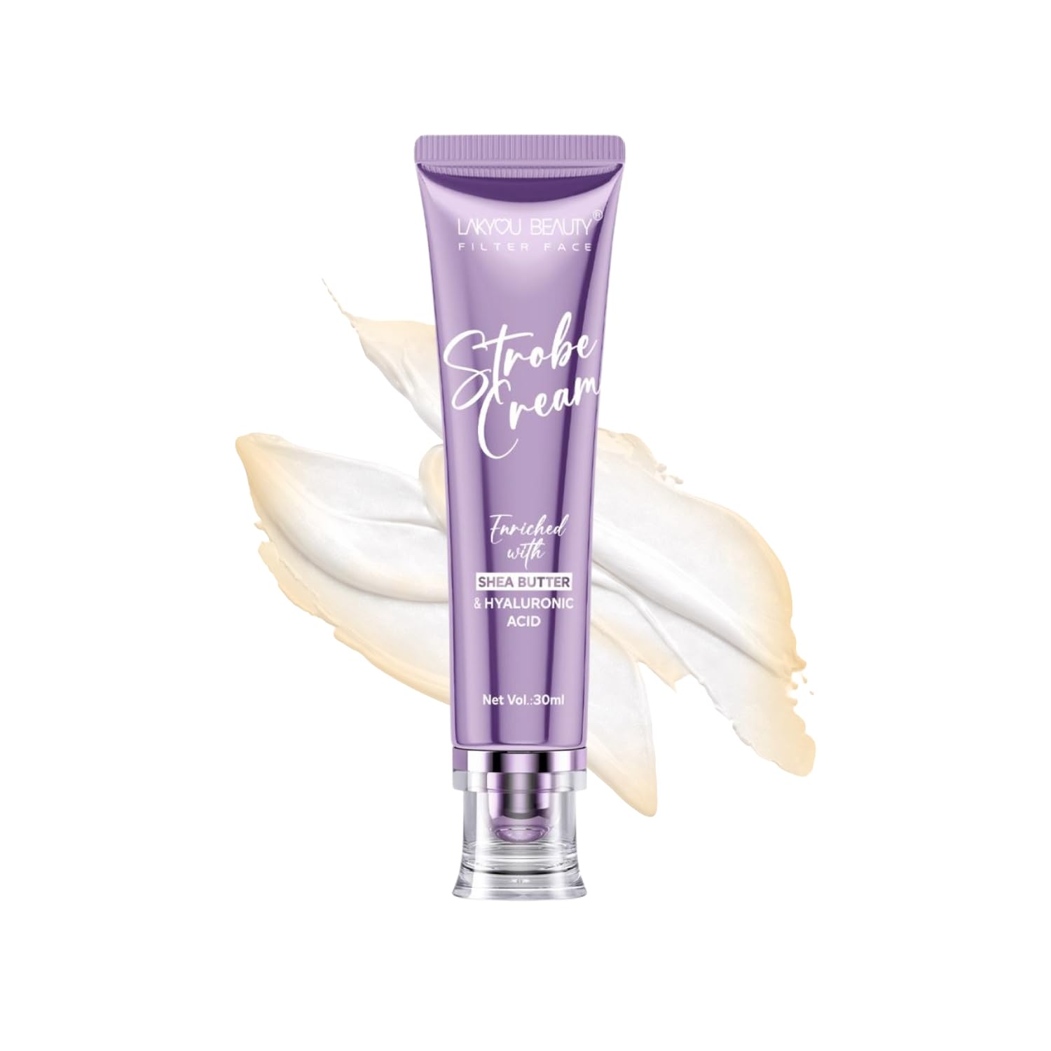 Lakyou Beauty Strobe Cream, Enriched With Shea Butter & Hyaluronic Acid, Dewy Finish Highlighter for Face 30ml-image-45