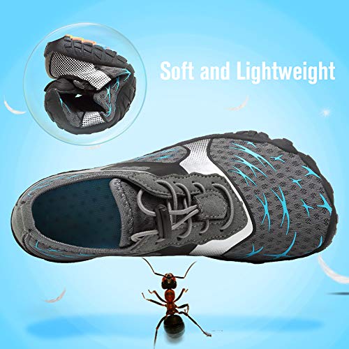 CIOR Boys & Girls Water Shoes Sports Aqua Athletic Sneakers Lightweight Sport Shoes(Toddler/Little Kid/Big Kid) U1ELJSX013-Y.Grey-33 - Thumbnail 6