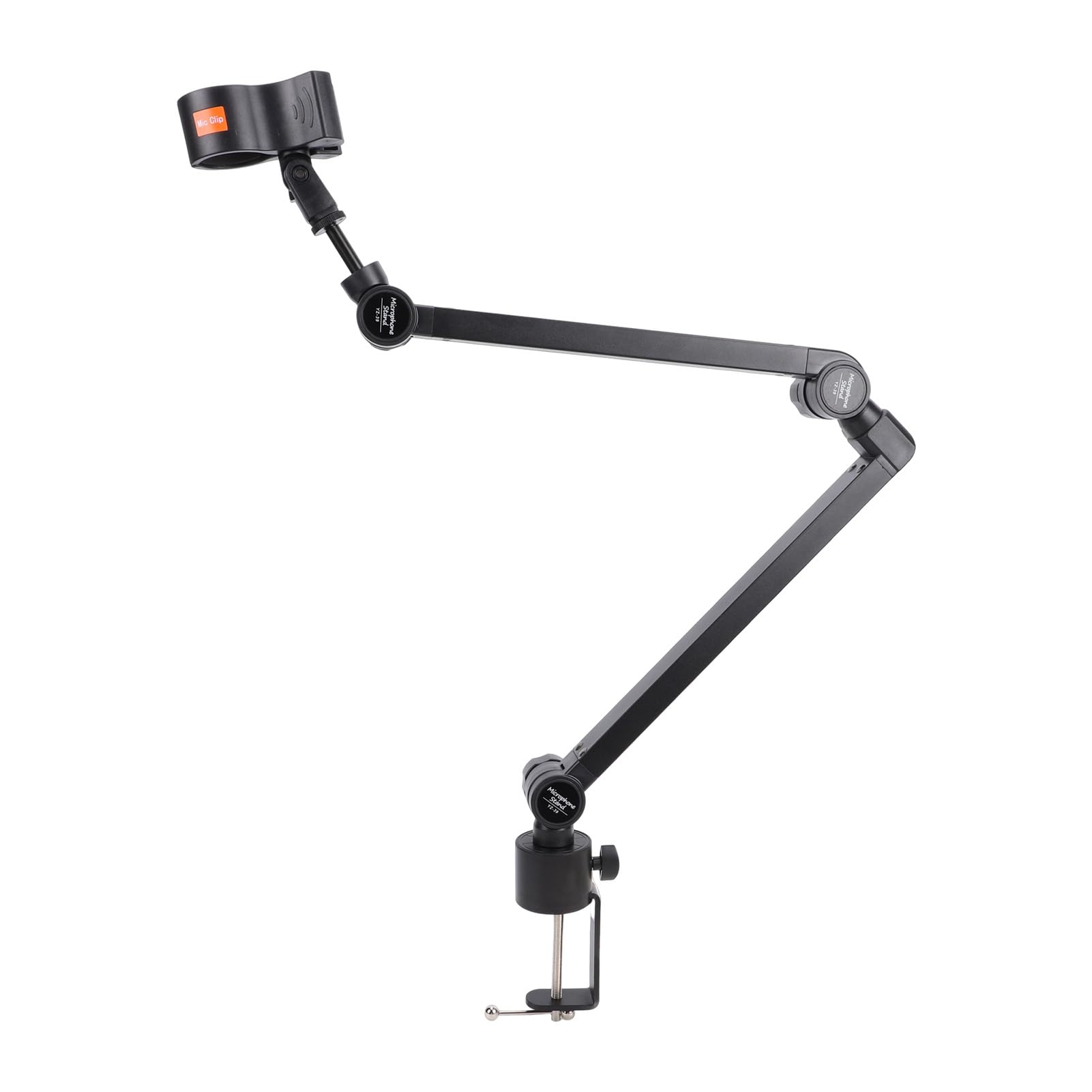 Supporto per Microfono da Tavolo Regolabile a Doppio Braccio, Braccio per Microfono con Rotazione di 360° per con Morsetto Antiscivolo, capacità di Carico di 1,5 Kg