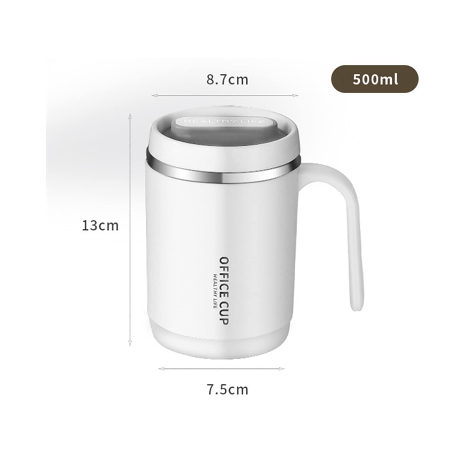 Kubek do kawy YUEKOPOU, podróżny kubek termiczny, 500ml próżniowy kubek termiczny z podwójną ścianką ze słomką przenośny do samochodu filiżanka kawy śniadaniowej butelka wody naczynia do picia kubek i