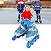 Xcello Adjustable Kids Inline Skates Blue with Safety Buckle Soft Exercise Balance Roller Skates Shoes, and Light Up Wheels (M)