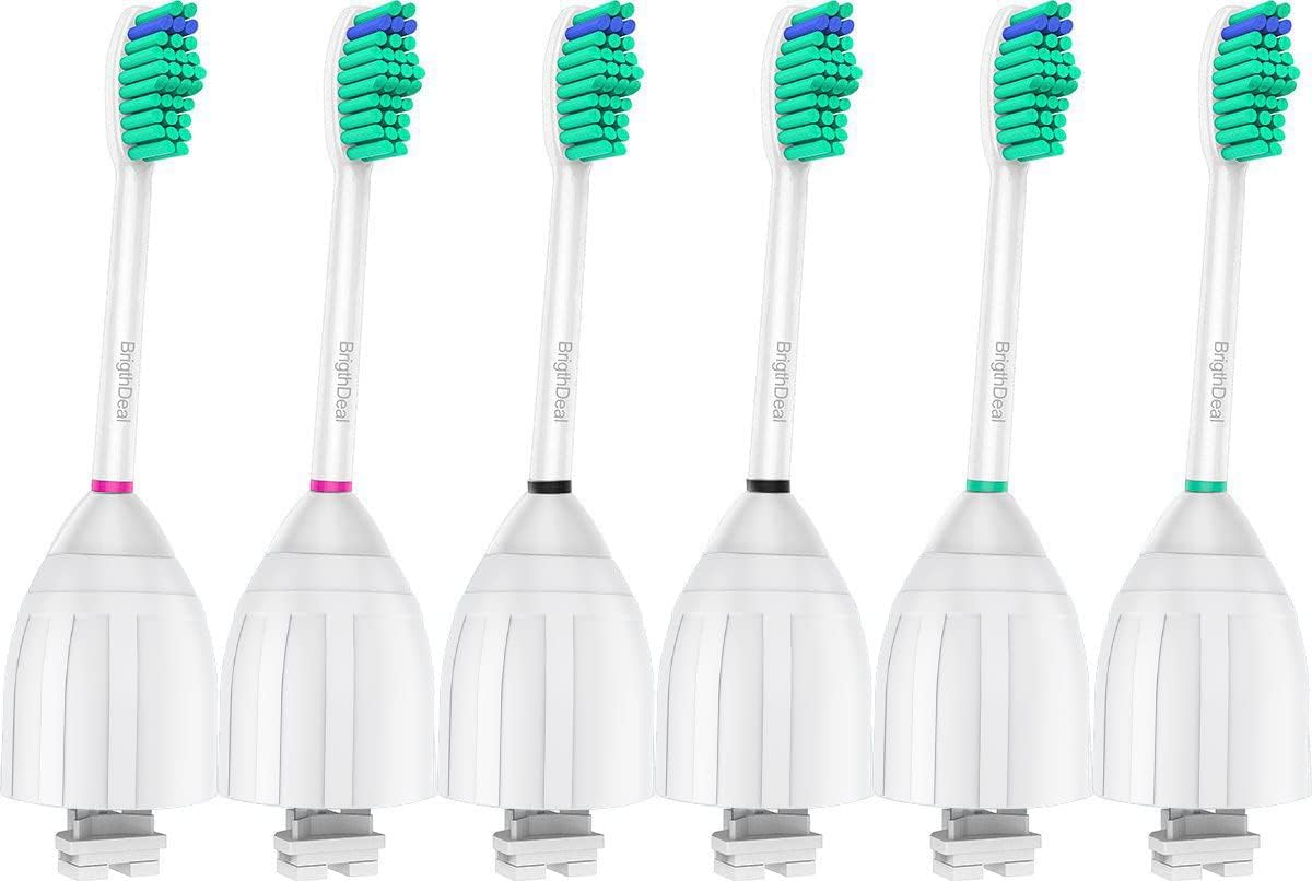 Brightdeal Replacement Brush Heads Compatible with Philips Sonicare Toothbrush Essence Xtreme Elite and Advance HX7022/66, 6-Pack