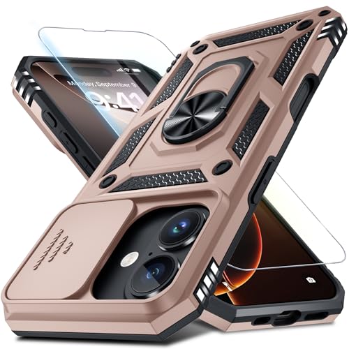 for iPhone 16 Plus Phone Case Built in Slide Camera Lens Cover