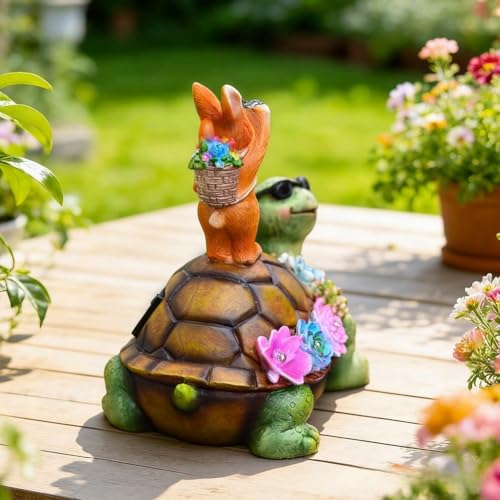 Décoration extérieure imperméable tortue lapin, idée cadeau jardin - 4