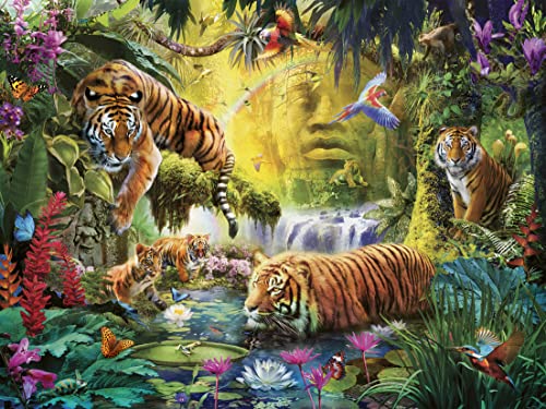Schmidt Spiele Tiger And Puppies 1000 Piece Jigsaw Puzzle - Premium Quality Adult Puzzle