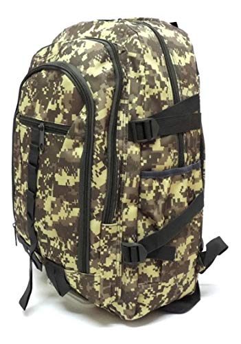 Mochila Militar Reforçada De Lona Exército Costas Camuflada Grande Bege
