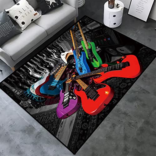 Music Rug Musical Instruments Guitar Pattern Area Rugs Floor Carpet Comfort Rug Welcome Doormat Door Mats Decorator For Front Door Living Room Kitchen Bedroom Garden (Music-9) #TOP30