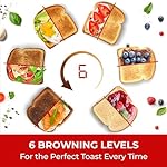 Mueller UltraToast Full Stainless Steel Toaster 4 Slice, Long Extra-Wide Slots for Bagels and Waffles, 6 Browning Levels, LED Display, Cancel/Defrost/Reheat Functions & Removable Tray, Kitchen Gadgets - Image 5