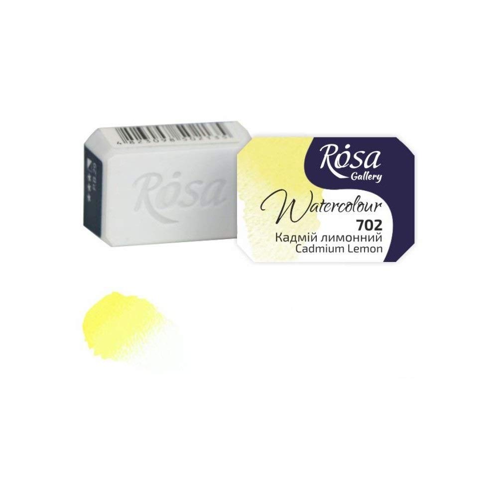 Rosa Gallery Professional Watercolour Paint, 2,5Ml Half Pan, Gallery (Cadmium Lemon)