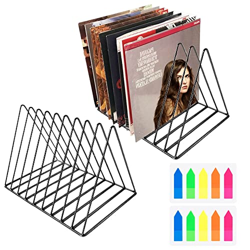 AFASOES 2 Pcs Soporte Vinilos Metal Estantería Vinilos LP Soporte de Archivos Triángulo Soporte de...