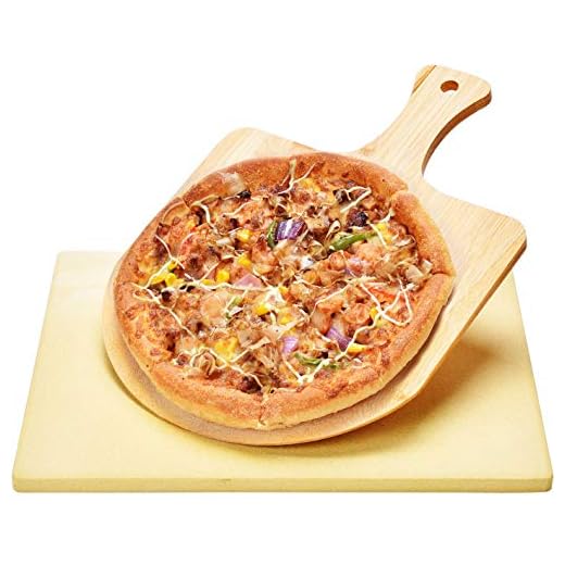 Harcas Pizzasten – 38 x 30 x 1,5 centimeter och bambupizzaspaddel-skala. Bäst för bakning och servering, grill, bakverk, bakverk och kalzon