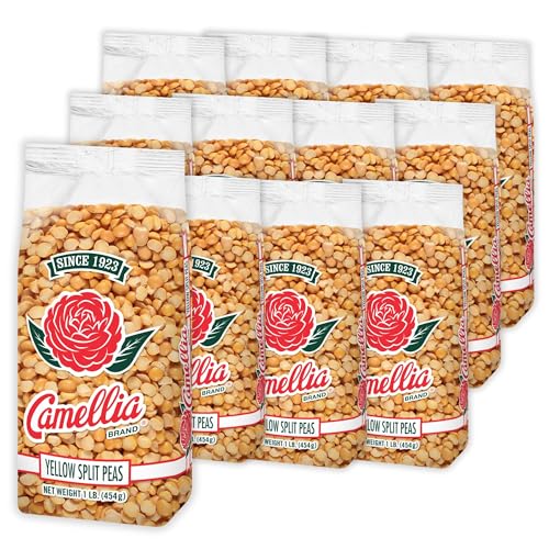 Camellia Brand Dried Yellow Split Peas – Premium Non-GMO Split Peas for Indian Dal, Hearty Split Pea Soups, Stews, Curries, and Purees – Gluten-Free, High Protein, Vegan & Vegetarian Friendly, 1 Pound (Pack of 12)