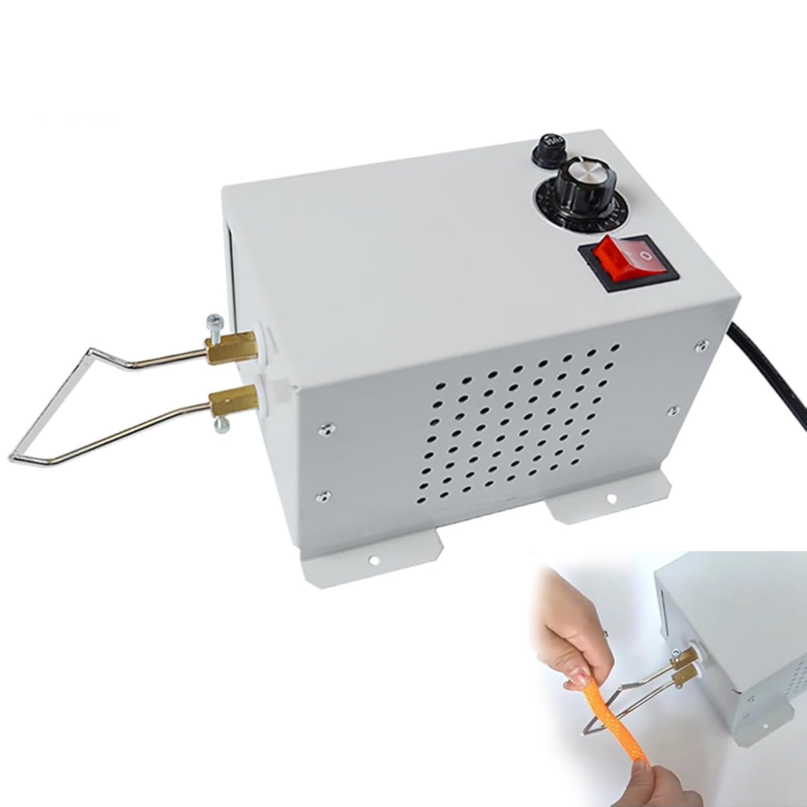 Elektrischer Seilschneider, Tisch-Heißmesser Mit 50 Mm Klingenlänge, Temperatur 0–650 °C Einstellbar, Thermoschutzfunktion, Langlebige Legierungsklinge, Für Gewebte Gürtel, Reißverschlüsse
